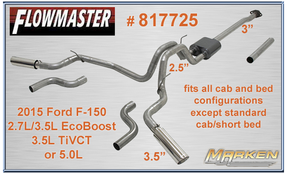 Flowmaster Cat Back Exhaust fits 2015+ Ford F-150 (all engines